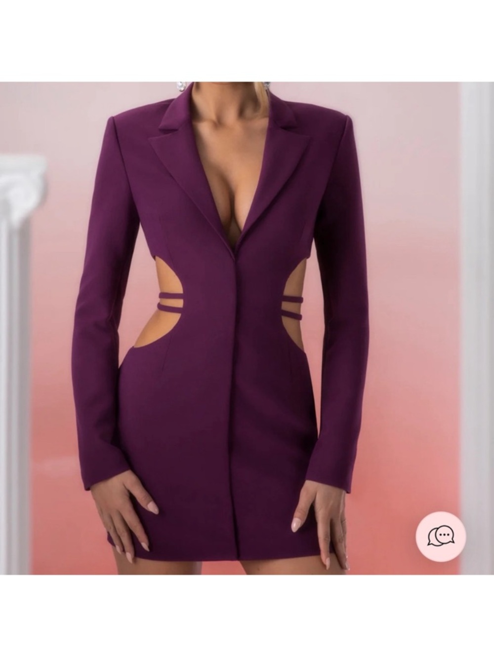 Oh Polly Plunge-Neck Cutout Mini Dress